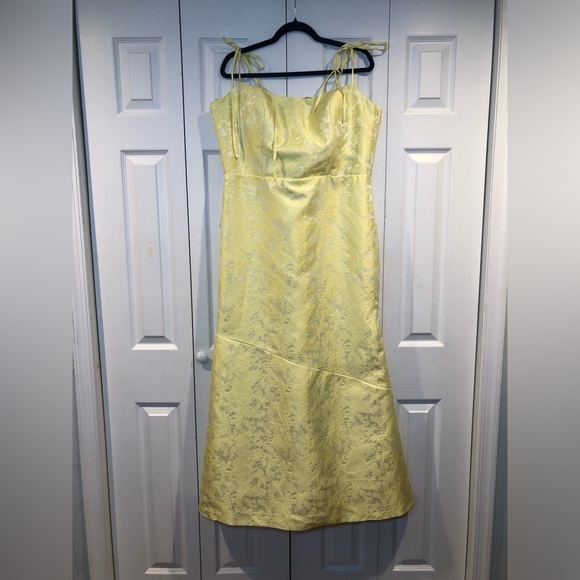 Solid Jacquard Sling Dress Square Neck Sleeveless High Waist Party Evening - Picture 2 of 12